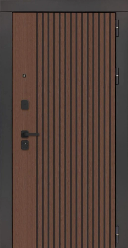 Входная дверь ДвериПРО Модель 3КЛ-1106 ФЛЗ-23 Веллуто гриджио DPRO226531 внешняя сторона