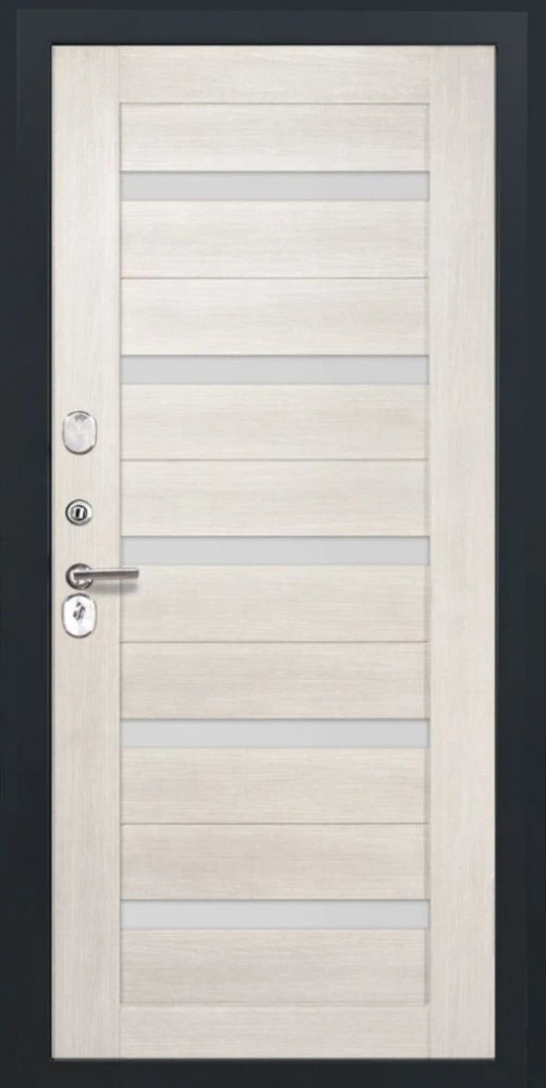 Входная дверь ДвериПРО Л-45 СБ-1 (ст. белое, 16мм, Беленый дуб) DPRO228117 внутренняя сторона