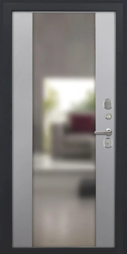 Входная дверь ДвериПРО Л-3б Алиса (16мм, ПВХ Софт грей, зеркало) DPRO227535 внутренняя сторона